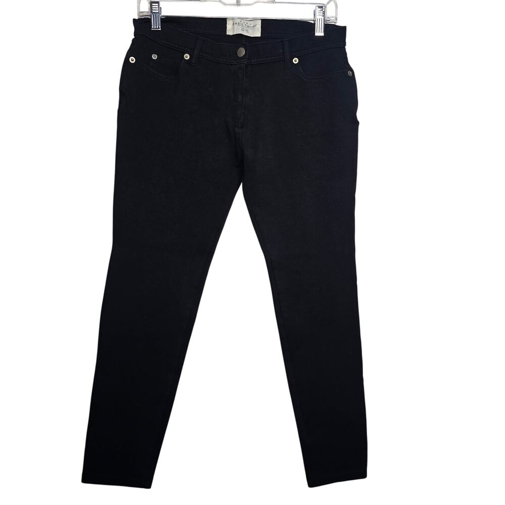 Zara Basic TShirt Black Straight Leg Jeans Soft Women's Size 28 Made In Portugal